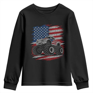 Patriotic Monster Truck Polka Dot Youth Sweatshirt Dot Day Gift TS12 Black Print Your Wear