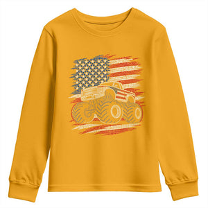 Patriotic Monster Truck Polka Dot Youth Sweatshirt Dot Day Gift TS12 Gold Print Your Wear