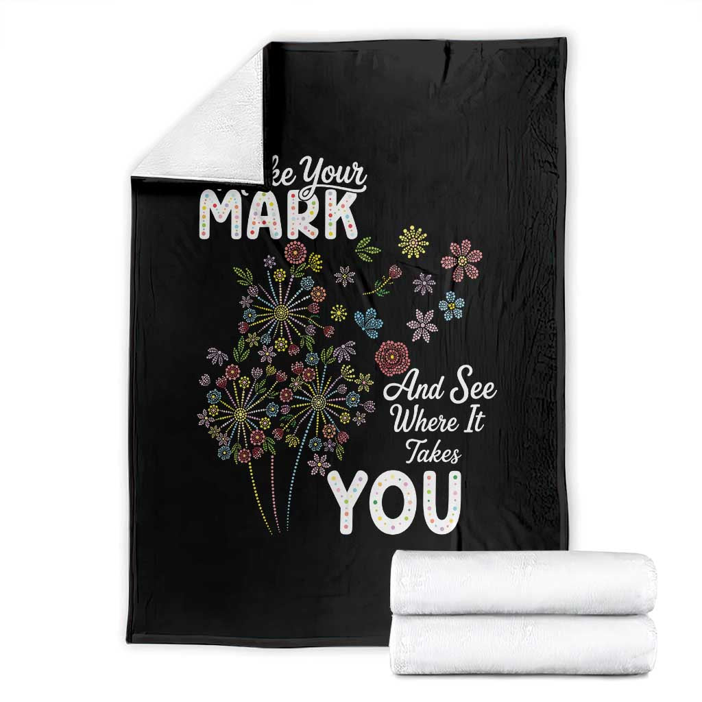 Happy Dot Day Throw Blanket Make Your Mark And See Where It Takes You TS12 Black Print Your Wear