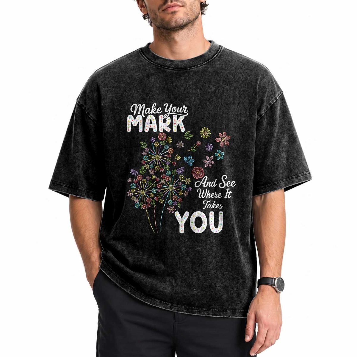 Happy Dot Day Washed Cotton T-Shirt Make Your Mark And See Where It Takes You