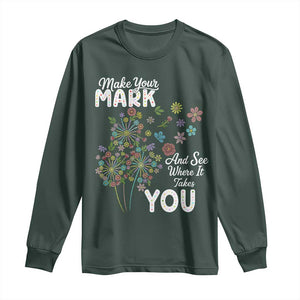 Happy Dot Day Long Sleeve Shirt Make Your Mark And See Where It Takes You TS12 Dark Forest Green Print Your Wear