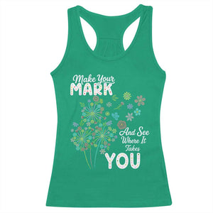 Happy Dot Day Racerback Tank Top Make Your Mark And See Where It Takes You TS12 Irish Green Print Your Wear