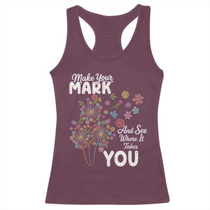 Happy Dot Day Racerback Tank Top Make Your Mark And See Where It Takes You TS12 Maroon Print Your Wear