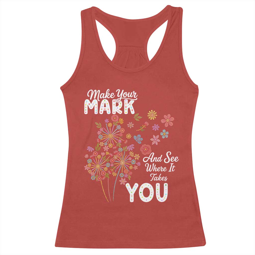 Happy Dot Day Racerback Tank Top Make Your Mark And See Where It Takes You TS12 Red Print Your Wear