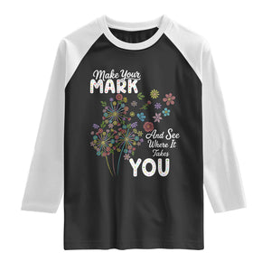 Happy Dot Day Raglan Shirt Make Your Mark And See Where It Takes You TS12 Black White Print Your Wear