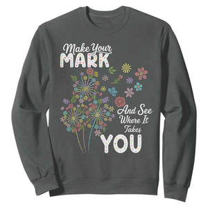 Happy Dot Day Sweatshirt Make Your Mark And See Where It Takes You TS12 Dark Heather Print Your Wear