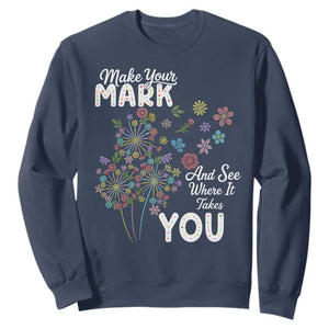 Happy Dot Day Sweatshirt Make Your Mark And See Where It Takes You TS12 Navy Print Your Wear
