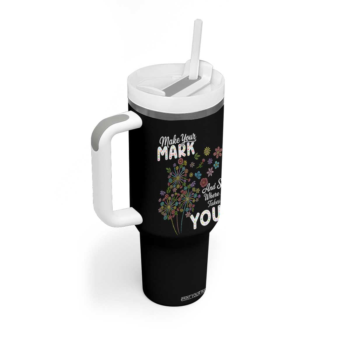 Happy Dot Day Tumbler With Handle Make Your Mark And See Where It Takes You TS12 Print Your Wear