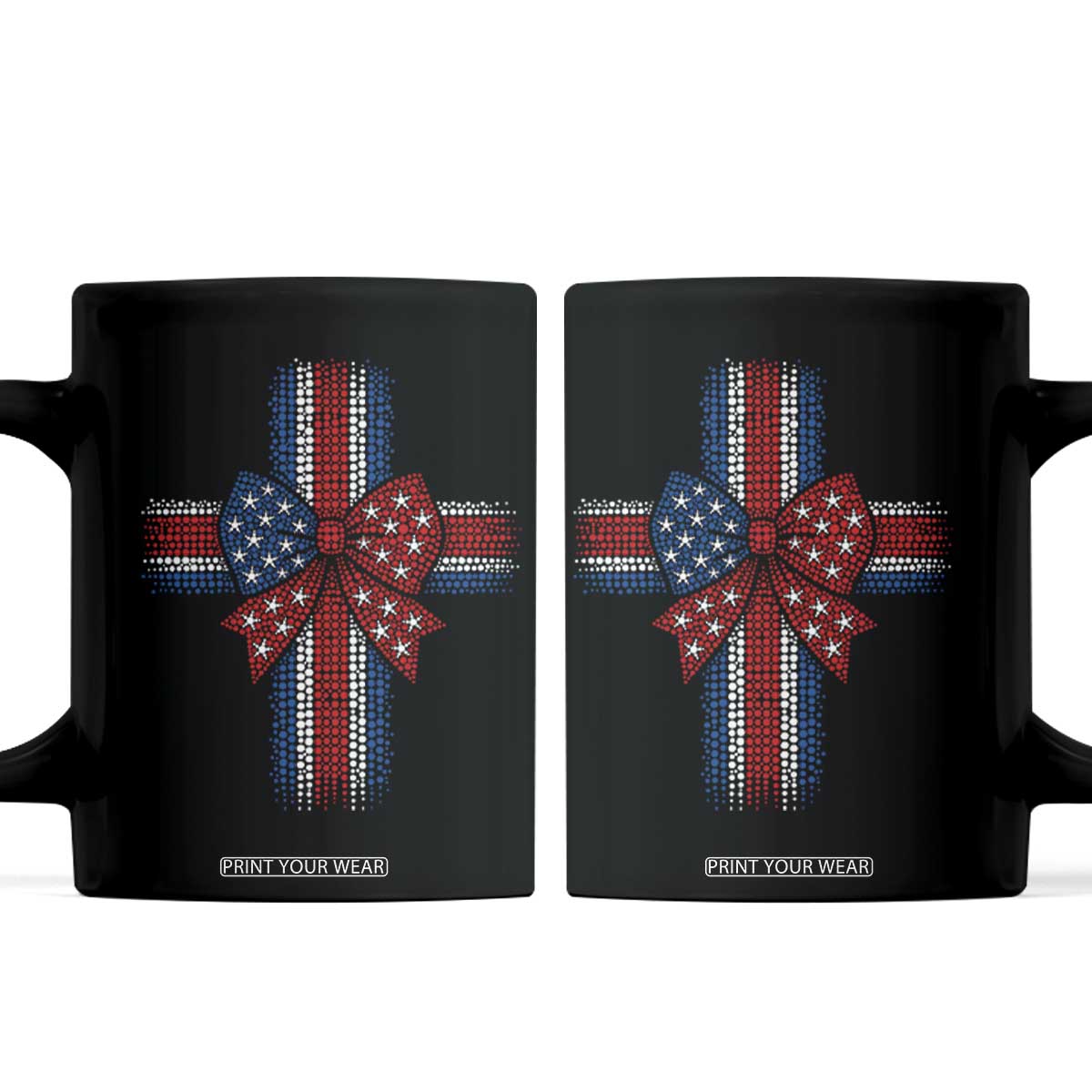 Dot Day Christian Coffee Mug Patriotic Polka Dot Cross TS12 Black Print Your Wear