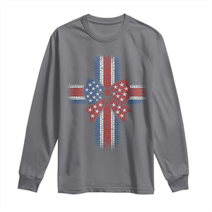 Dot Day Christian Long Sleeve Shirt Patriotic Polka Dot Cross TS12 Charcoal Print Your Wear