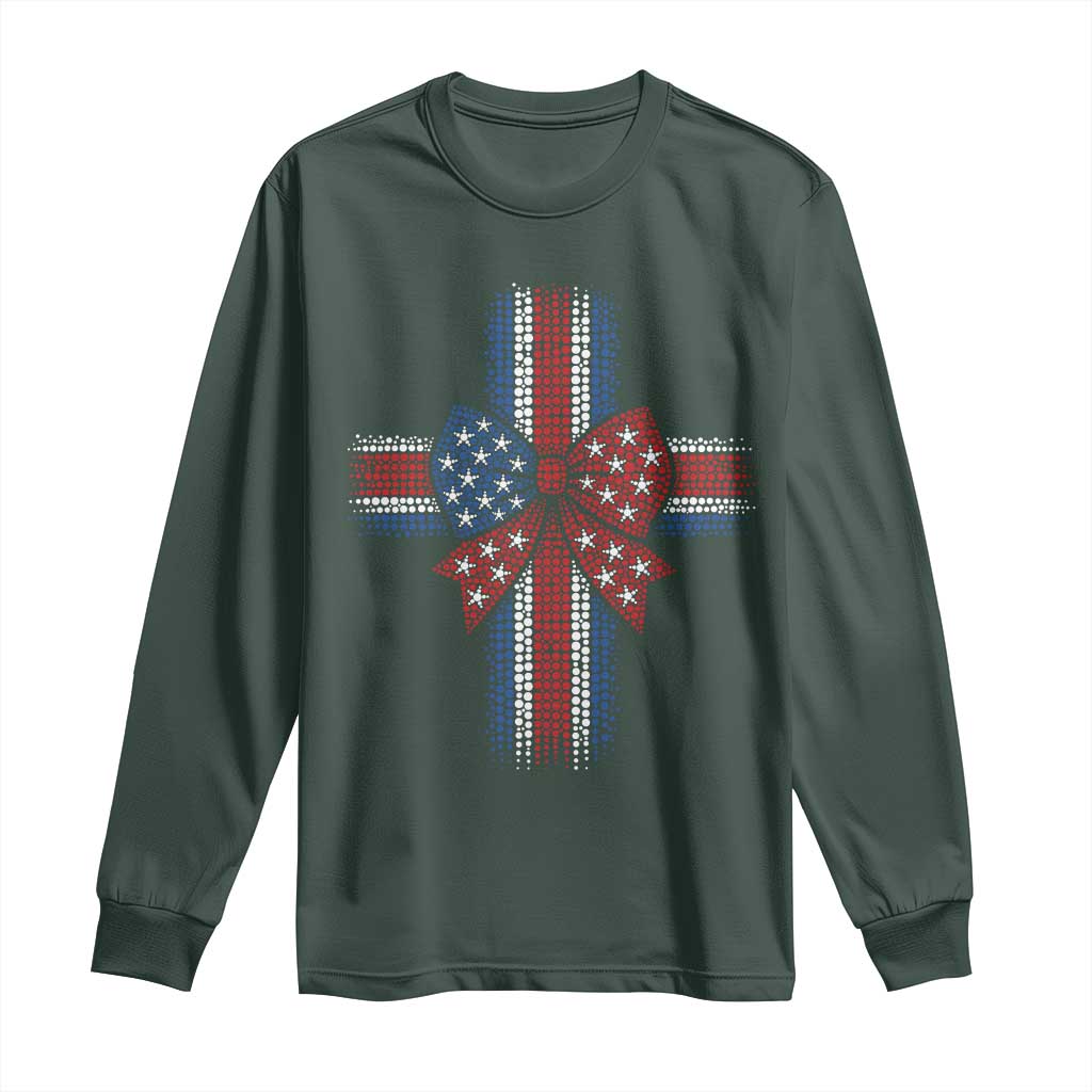 Dot Day Christian Long Sleeve Shirt Patriotic Polka Dot Cross TS12 Dark Forest Green Print Your Wear