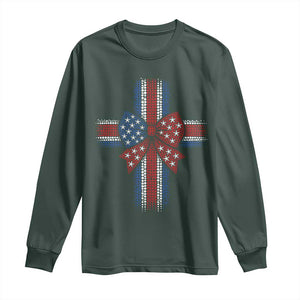 Dot Day Christian Long Sleeve Shirt Patriotic Polka Dot Cross TS12 Dark Forest Green Print Your Wear