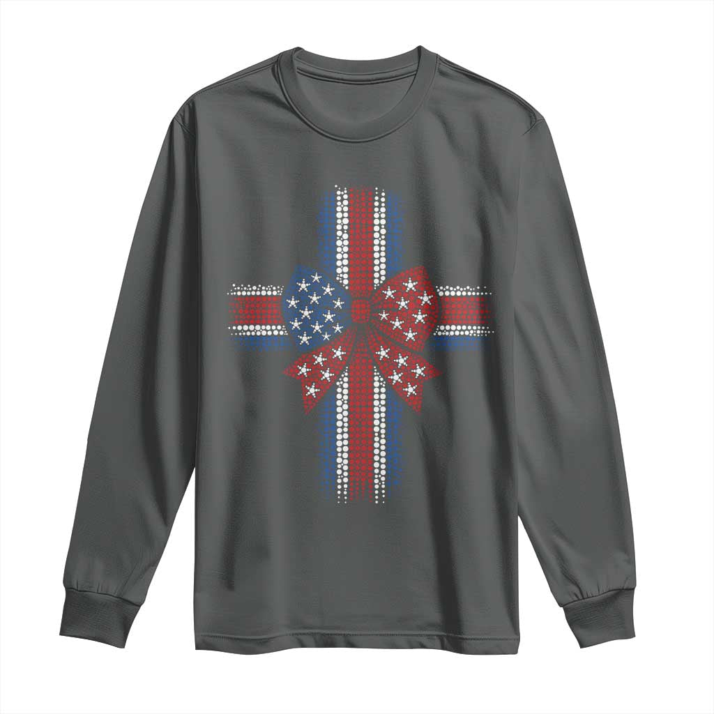 Dot Day Christian Long Sleeve Shirt Patriotic Polka Dot Cross TS12 Dark Heather Print Your Wear