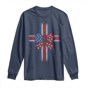 Dot Day Christian Long Sleeve Shirt Patriotic Polka Dot Cross TS12 Navy Print Your Wear