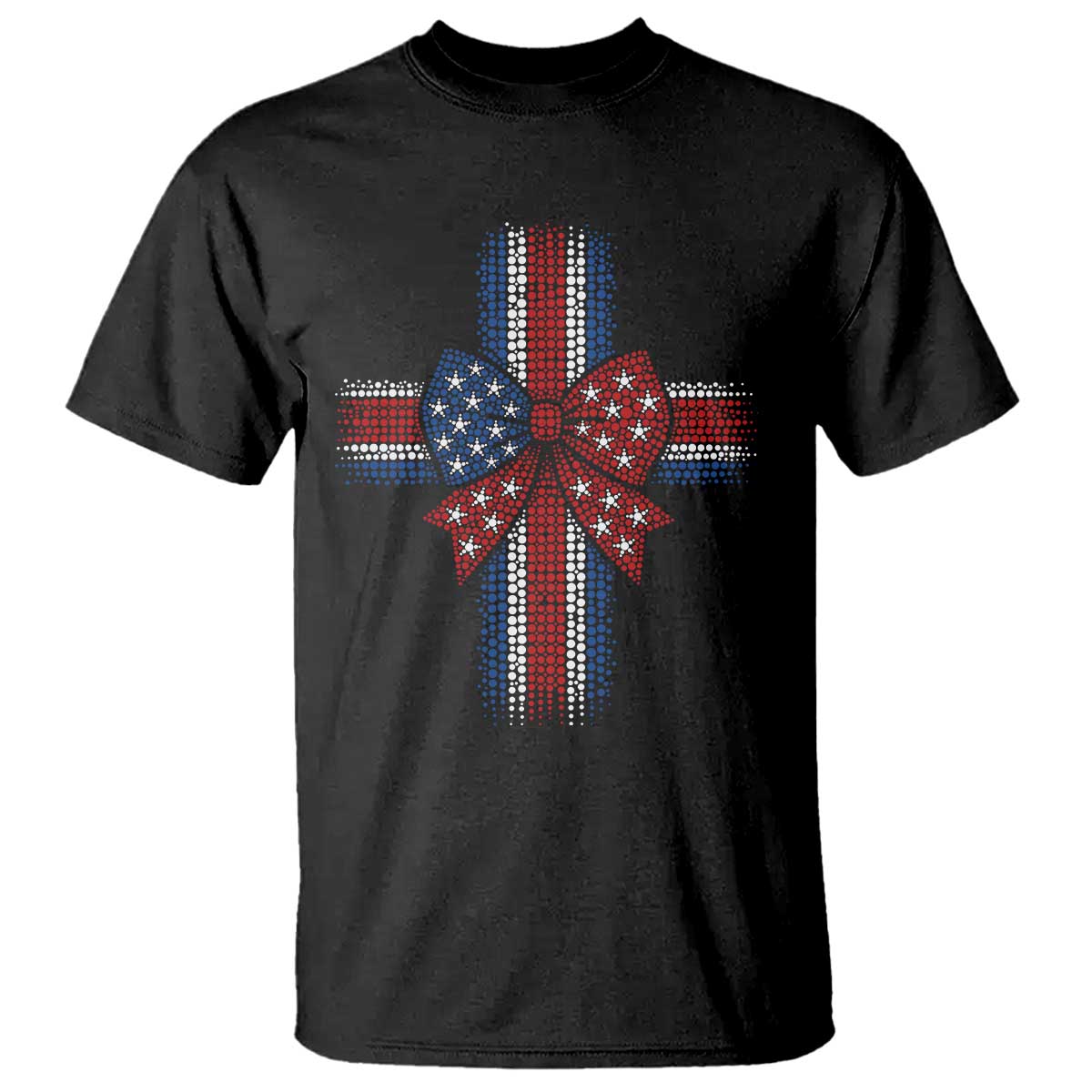 Dot Day Christian T Shirt Patriotic Polka Dot Cross TS12 Black Print Your Wear