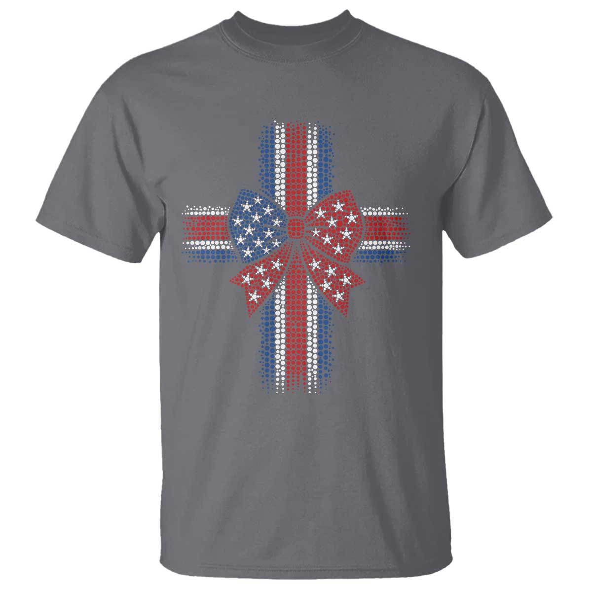 Dot Day Christian T Shirt Patriotic Polka Dot Cross TS12 Charcoal Print Your Wear