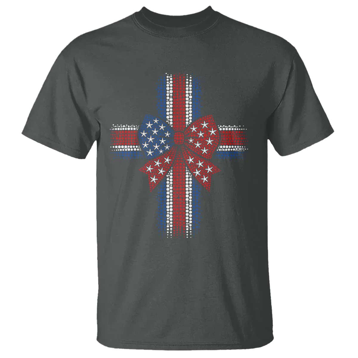 Dot Day Christian T Shirt Patriotic Polka Dot Cross TS12 Dark Heather Print Your Wear