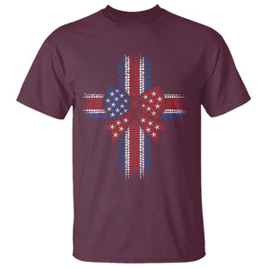 Dot Day Christian T Shirt Patriotic Polka Dot Cross TS12 Maroon Print Your Wear