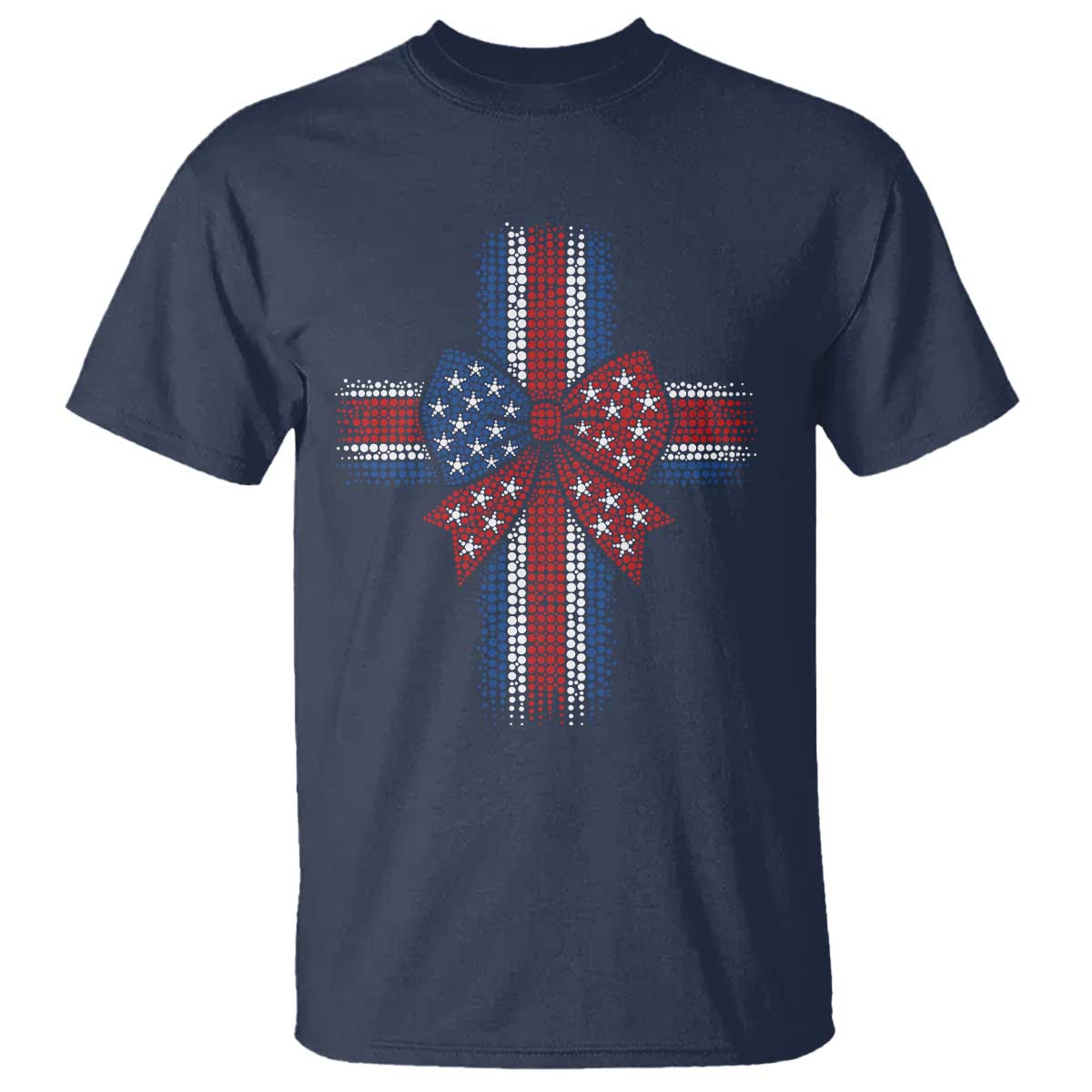 Dot Day Christian T Shirt Patriotic Polka Dot Cross TS12 Navy Print Your Wear