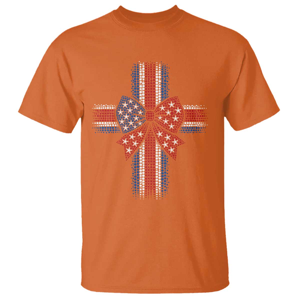 Dot Day Christian T Shirt Patriotic Polka Dot Cross TS12 Orange Print Your Wear