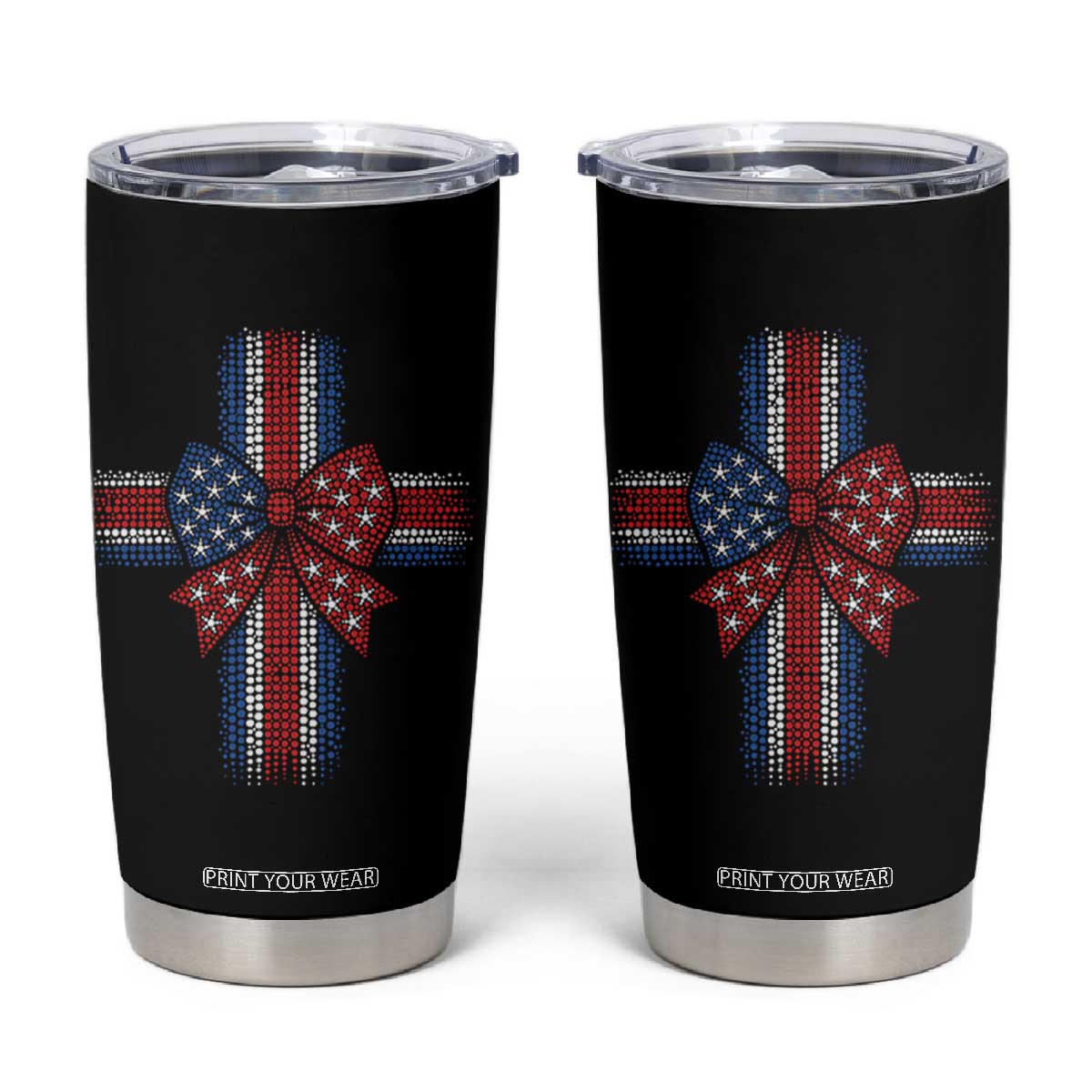 Dot Day Christian Tumbler Cup Patriotic Polka Dot Cross TS12 Black Print Your Wear