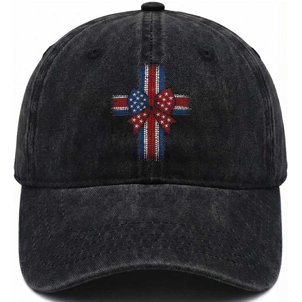 Dot Day Christian Washed Cotton Baseball Cap Patriotic Polka Dot Cross TS12 Print Your Wear
