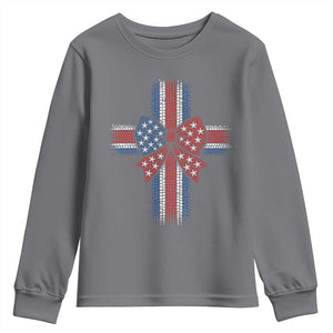 Dot Day Christian Youth Sweatshirt Patriotic Polka Dot Cross TS12 Charcoal Print Your Wear