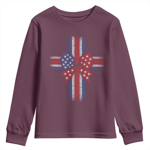 Dot Day Christian Youth Sweatshirt Patriotic Polka Dot Cross TS12 Maroon Print Your Wear