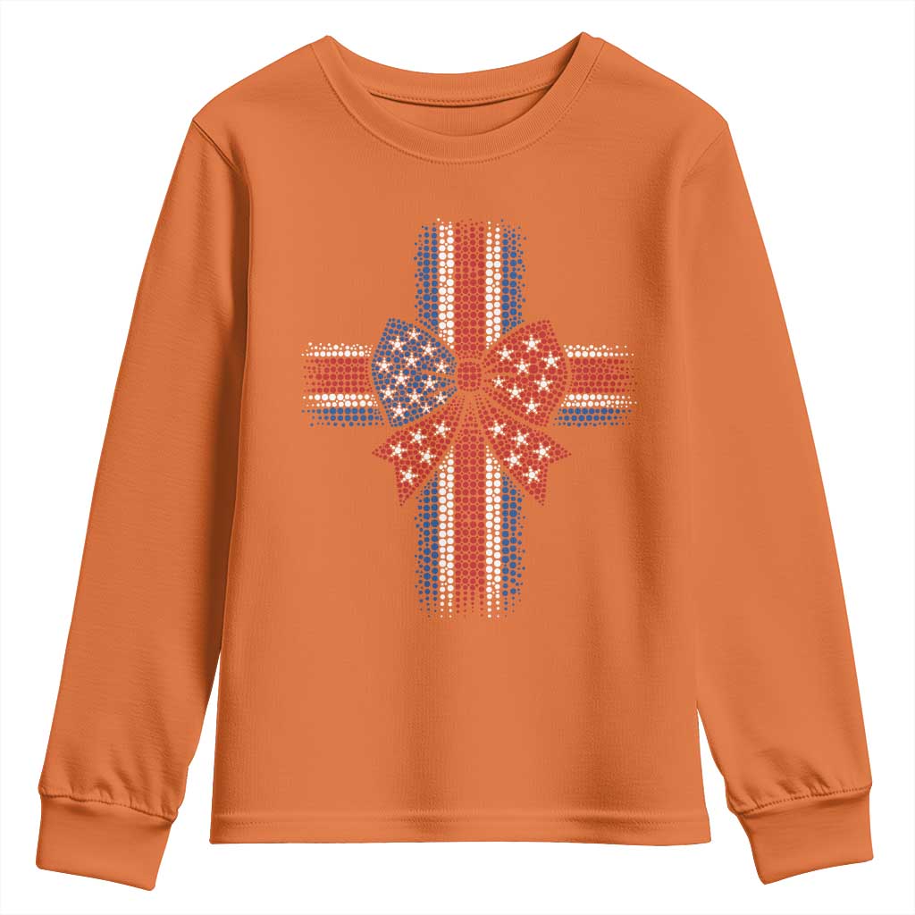 Dot Day Christian Youth Sweatshirt Patriotic Polka Dot Cross TS12 Orange Print Your Wear