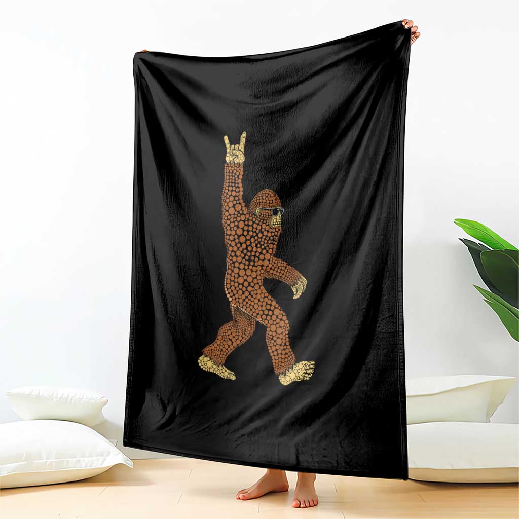 Funny Polka Dot Bigfoot Rock On Throw Blanket Dot Day Gift TS12 Print Your Wear