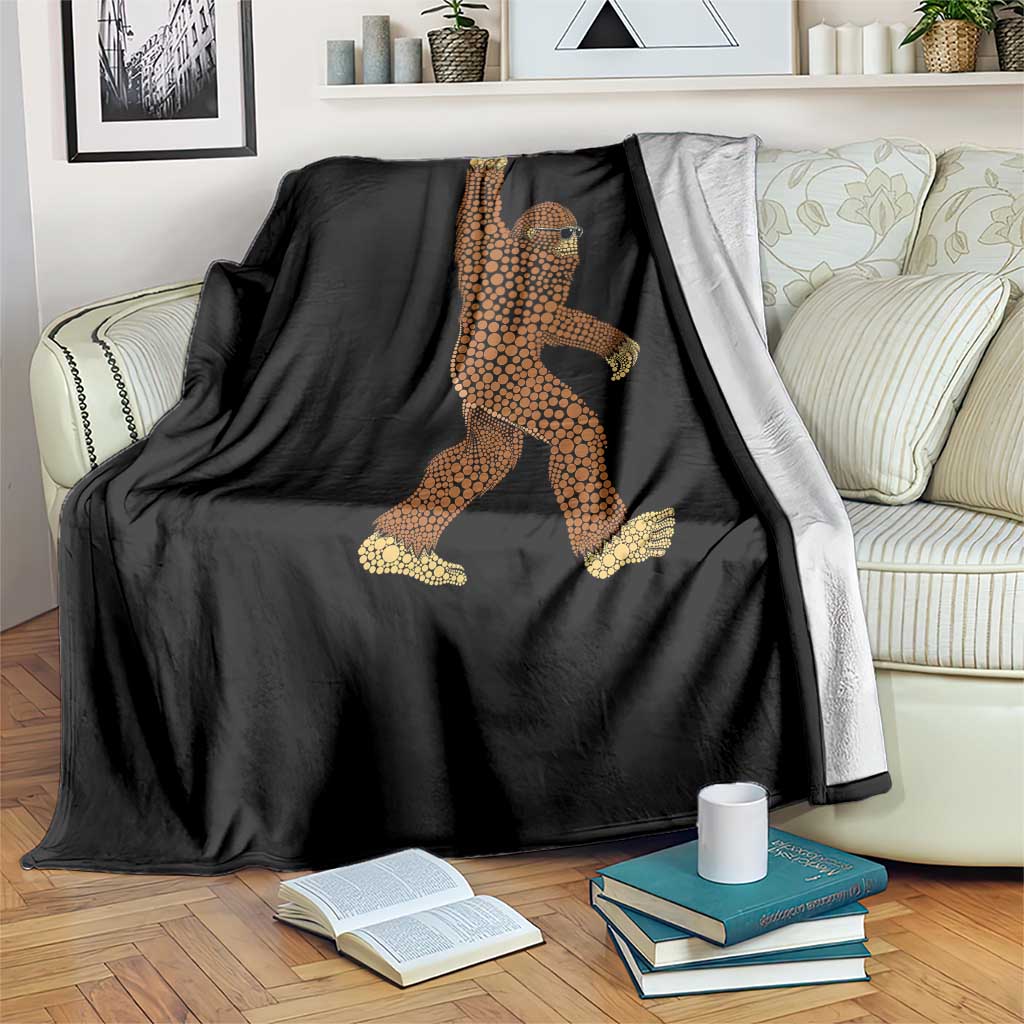 Funny Polka Dot Bigfoot Rock On Throw Blanket Dot Day Gift TS12 Print Your Wear