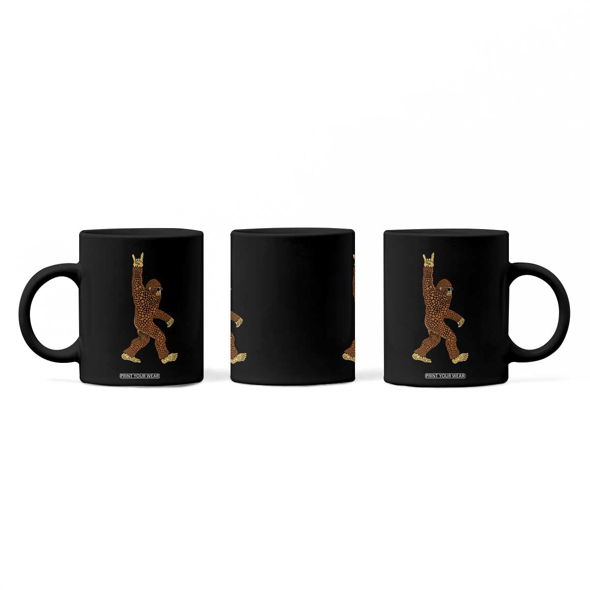 Funny Polka Dot Bigfoot Rock On Coffee Mug Dot Day Gift TS12 Print Your Wear