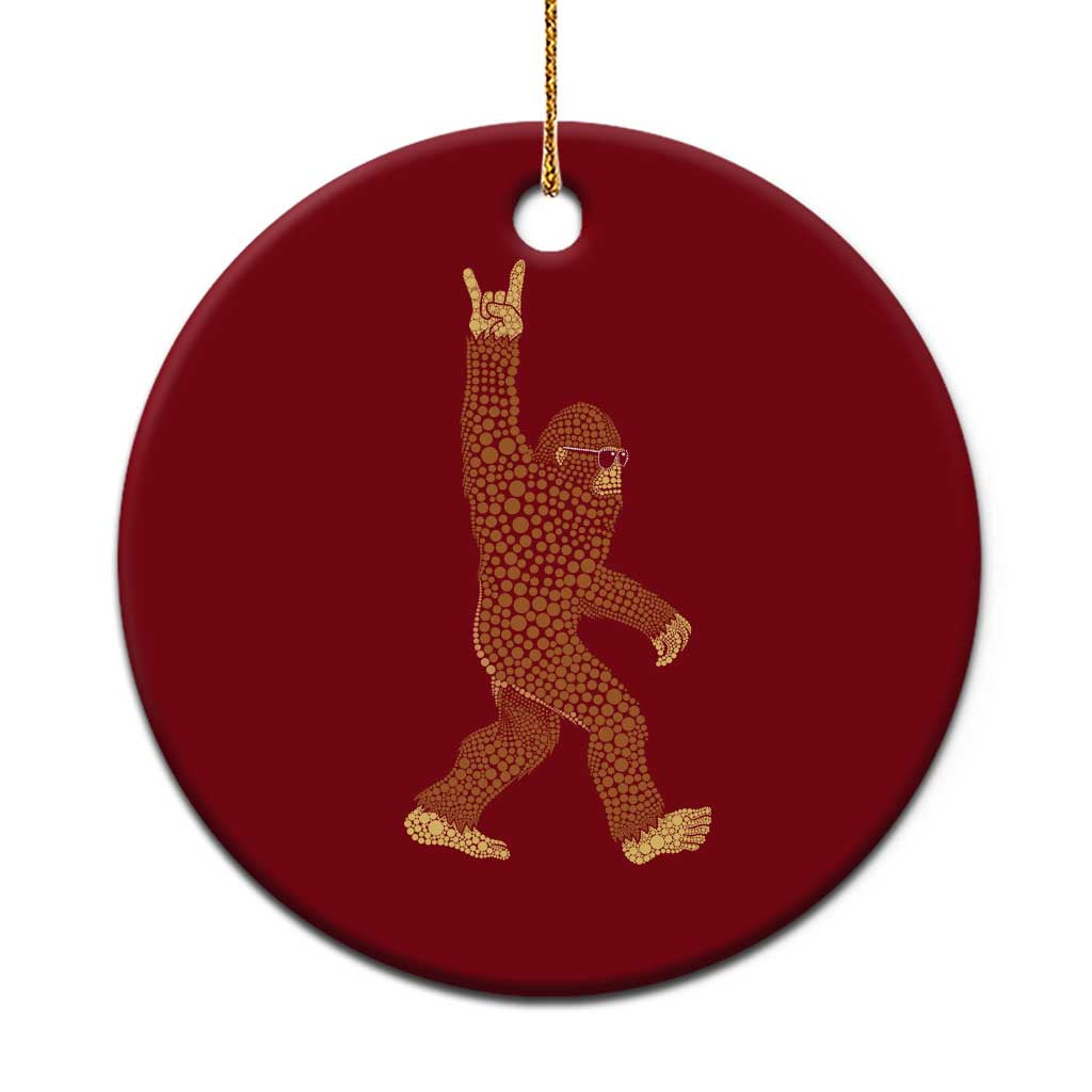 Funny Polka Dot Bigfoot Rock On Ceramic Ornament Dot Day Gift TS12 1pc Red Print Your Wear
