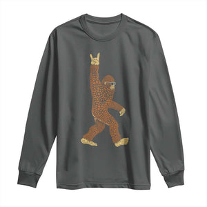 Funny Polka Dot Bigfoot Rock On Long Sleeve Shirt Dot Day Gift TS12 Dark Heather Print Your Wear