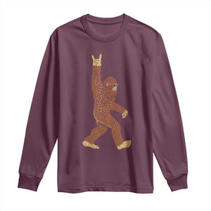 Funny Polka Dot Bigfoot Rock On Long Sleeve Shirt Dot Day Gift TS12 Maroon Print Your Wear