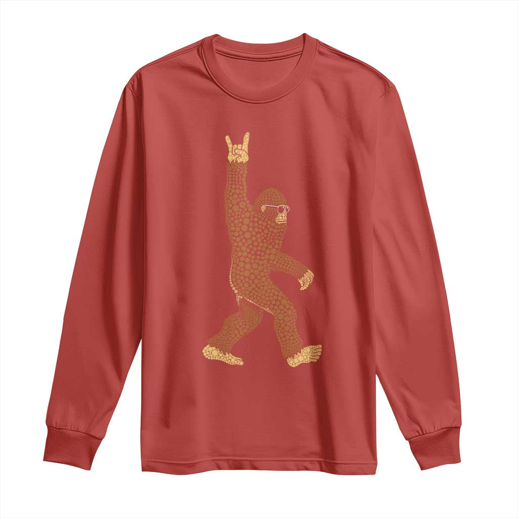 Funny Polka Dot Bigfoot Rock On Long Sleeve Shirt Dot Day Gift TS12 Red Print Your Wear