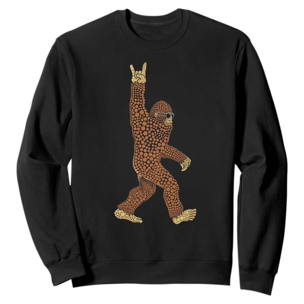 Funny Polka Dot Bigfoot Rock On Sweatshirt Dot Day Gift TS12 Black Print Your Wear