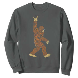 Funny Polka Dot Bigfoot Rock On Sweatshirt Dot Day Gift TS12 Dark Heather Print Your Wear