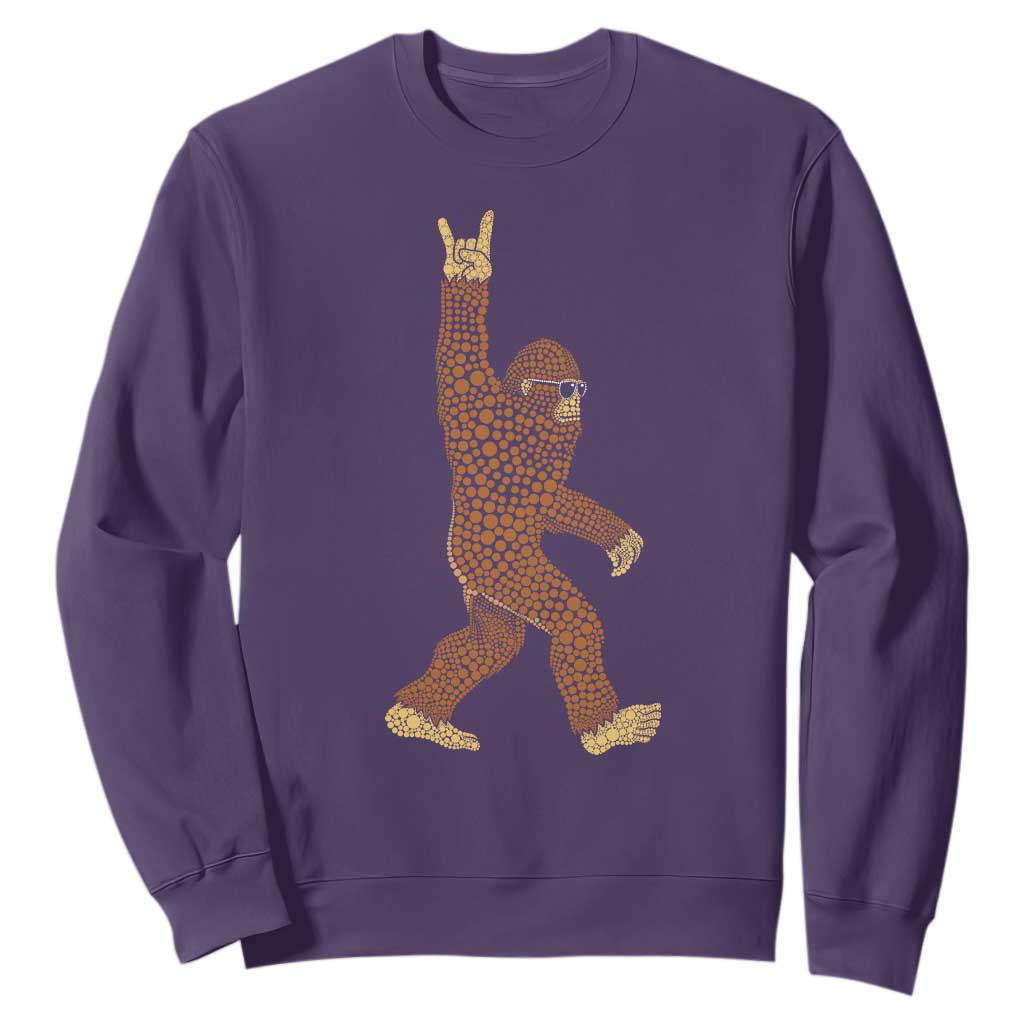 Funny Polka Dot Bigfoot Rock On Sweatshirt Dot Day Gift TS12 Purple Print Your Wear