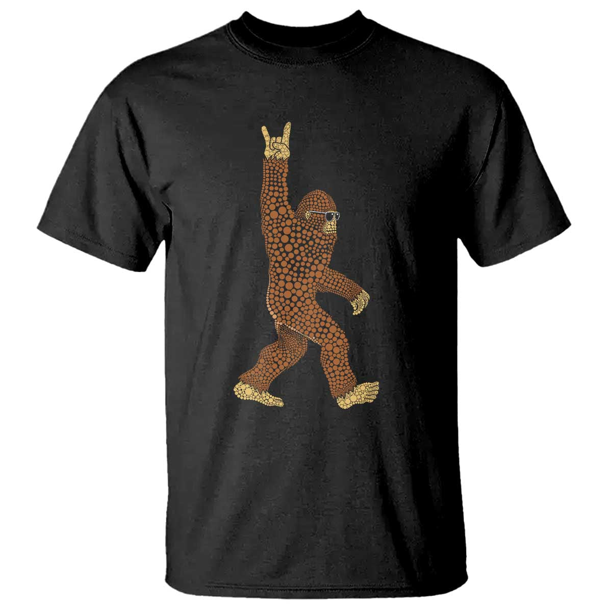 Funny Polka Dot Bigfoot Rock On T Shirt Dot Day Gift TS12 Black Print Your Wear