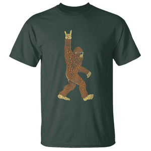 Funny Polka Dot Bigfoot Rock On T Shirt Dot Day Gift TS12 Dark Forest Green Print Your Wear