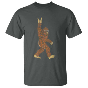 Funny Polka Dot Bigfoot Rock On T Shirt Dot Day Gift TS12 Dark Heather Print Your Wear
