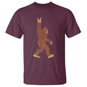 Funny Polka Dot Bigfoot Rock On T Shirt Dot Day Gift TS12 Maroon Print Your Wear