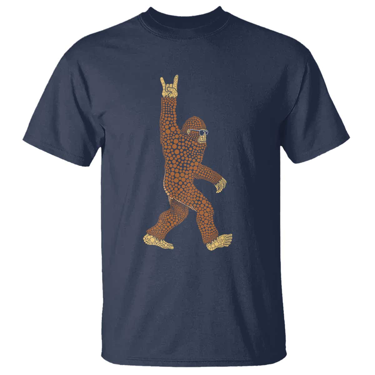 Funny Polka Dot Bigfoot Rock On T Shirt Dot Day Gift TS12 Navy Print Your Wear