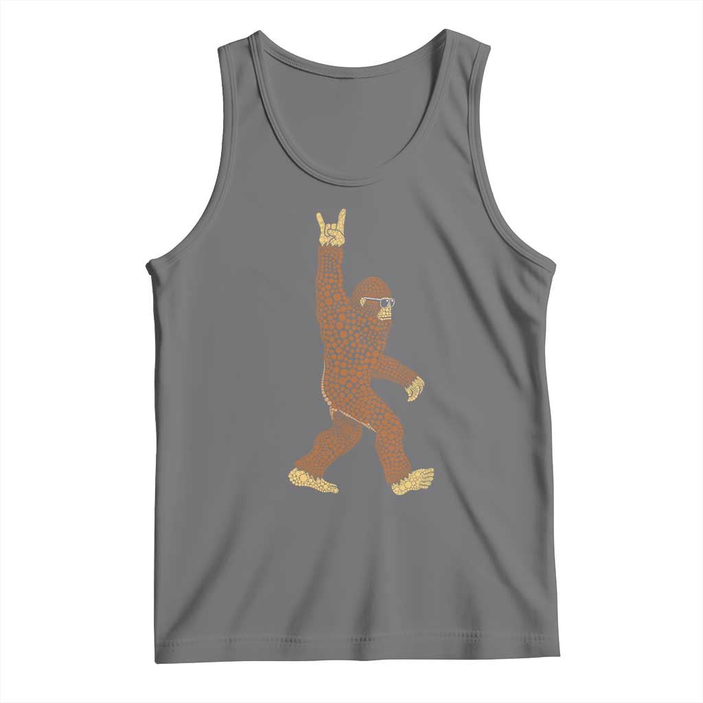 Funny Polka Dot Bigfoot Rock On Tank Top Dot Day Gift TS12 Black Heather Print Your Wear