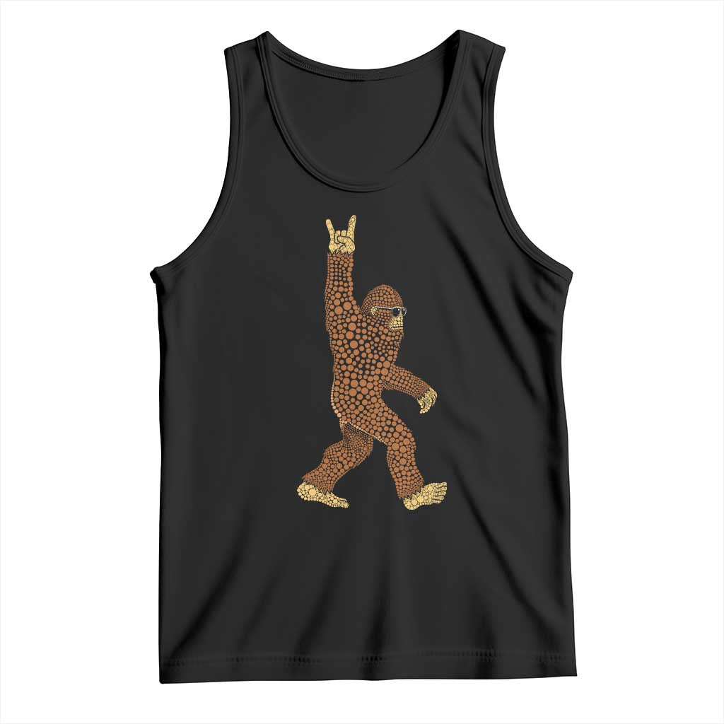 Funny Polka Dot Bigfoot Rock On Tank Top Dot Day Gift TS12 Black Print Your Wear