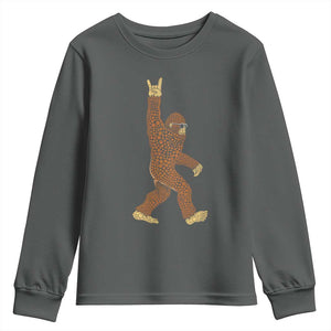 Funny Polka Dot Bigfoot Rock On Youth Sweatshirt Dot Day Gift TS12 Dark Heather Print Your Wear