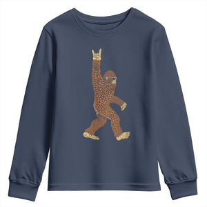 Funny Polka Dot Bigfoot Rock On Youth Sweatshirt Dot Day Gift TS12 Navy Print Your Wear