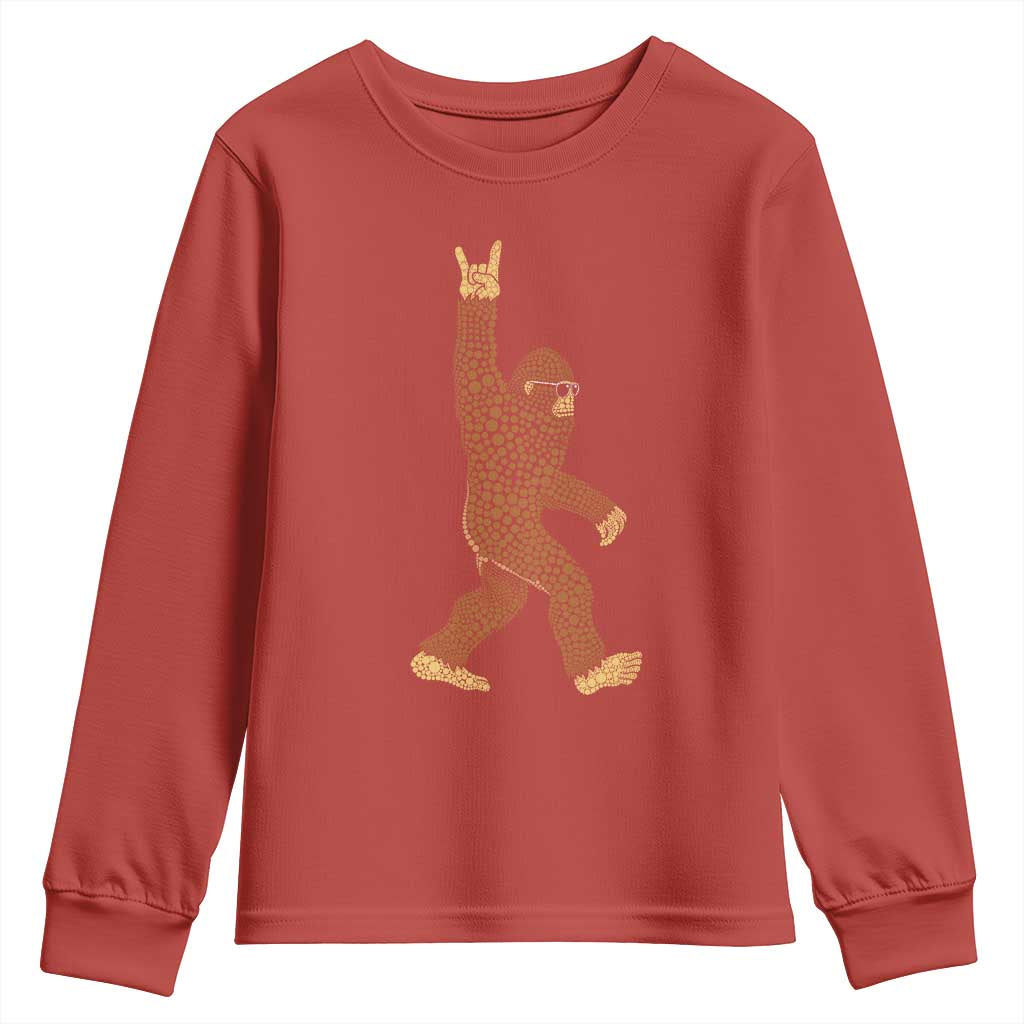 Funny Polka Dot Bigfoot Rock On Youth Sweatshirt Dot Day Gift TS12 Red Print Your Wear