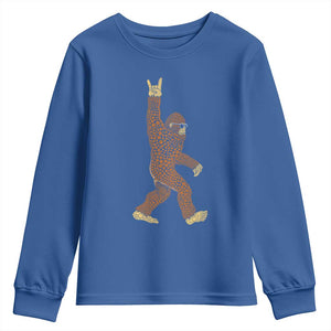 Funny Polka Dot Bigfoot Rock On Youth Sweatshirt Dot Day Gift TS12 Royal Blue Print Your Wear